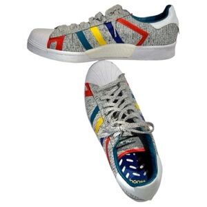 adidas Originals & White Mountaineering Superstar 'Light Grey' Sneakers, Size 13